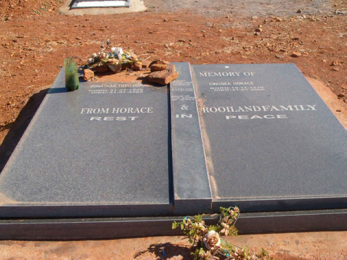 HORACE Jonathan Theo 1969-2006 :: HORACE Cinodea 1970-2006 :: HORACE Junay Roslynne 1999-2006