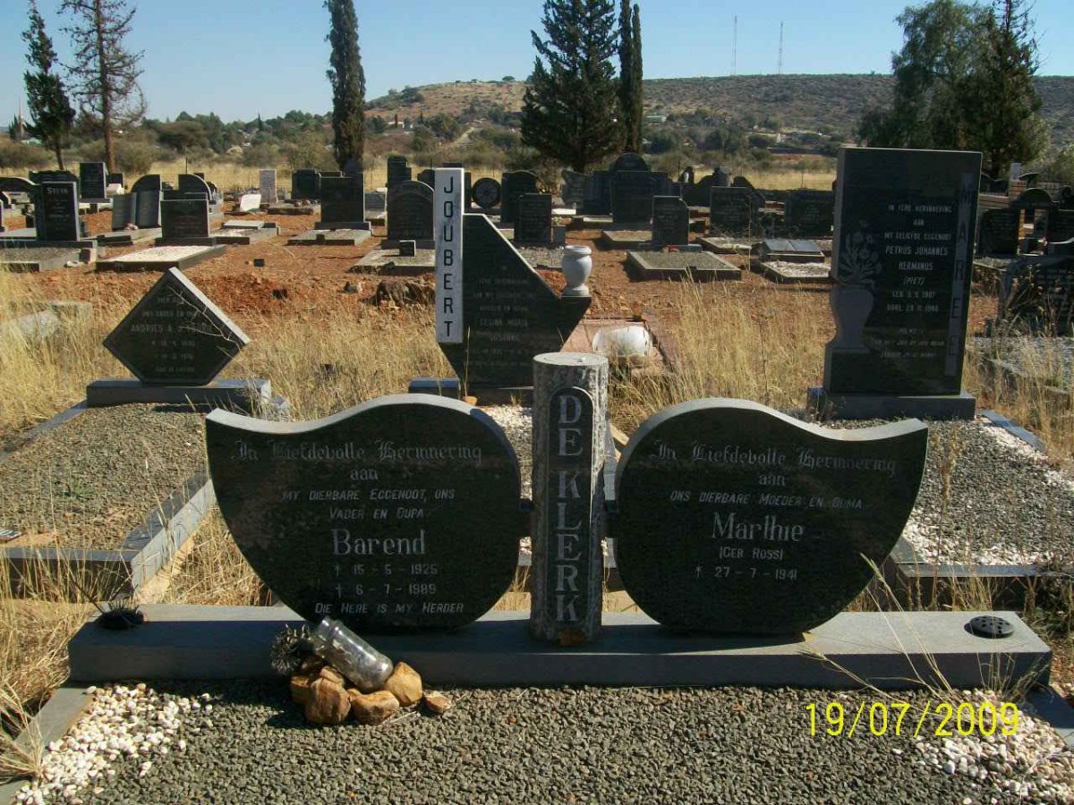 KLERK Barend, de 1925-1989 &amp; Marthie ROSS 1941-