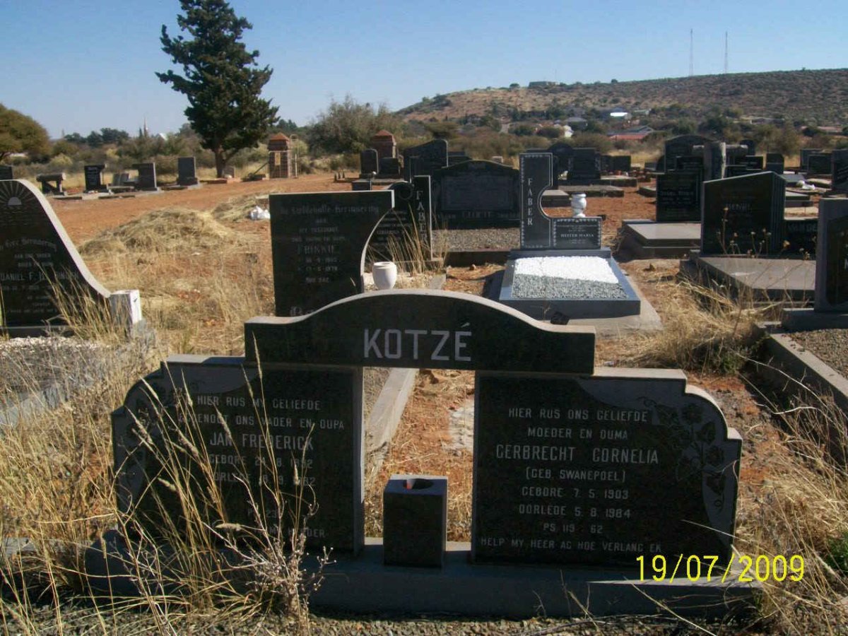 KOTZE Jan Frederick 1892-1982 &amp; Gerbrecht Cornelia SWANEPOEL 1903-1984