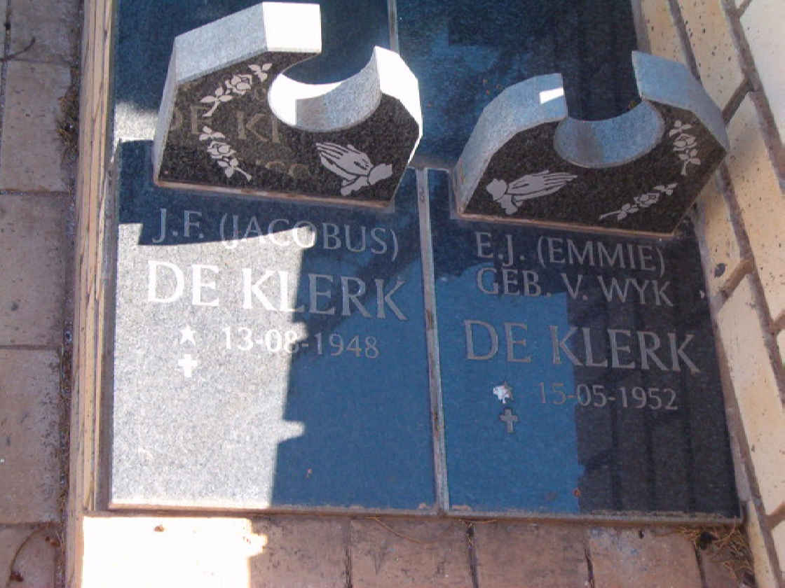 KLERK J.F., de 1948- &amp; E.J. V WYK 1952-