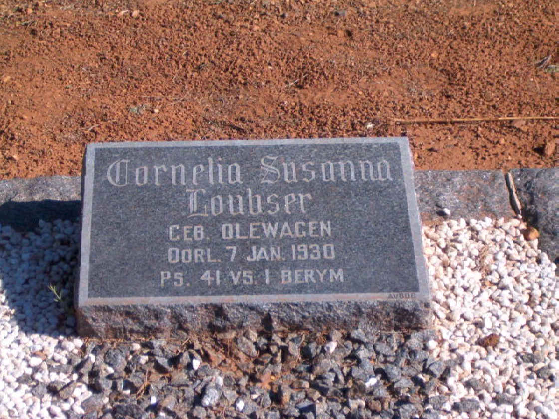 LOUBSER Cornelia Susanna nee OLEWAGEN -1930