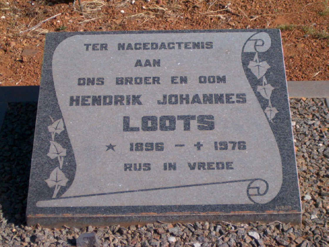 LOOTS Hendrik Johannes 1896-1976