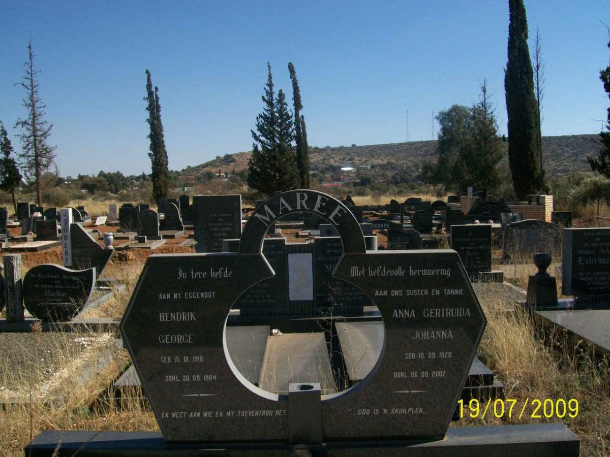 MAREE Hendrik George 1918-1984 &amp; Anna Gertruida Johanna 1920-2002