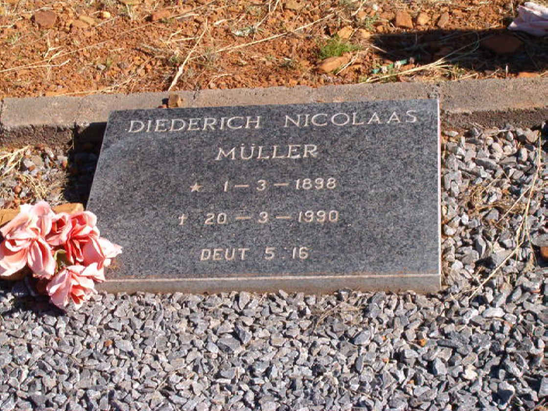 MÜLLER Diederich Nicolaas 1898-1990