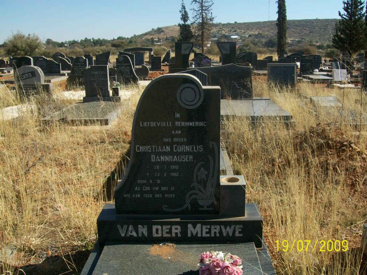 MERWE Christiaan Cornelis Dannhauser, van der 1910-1982