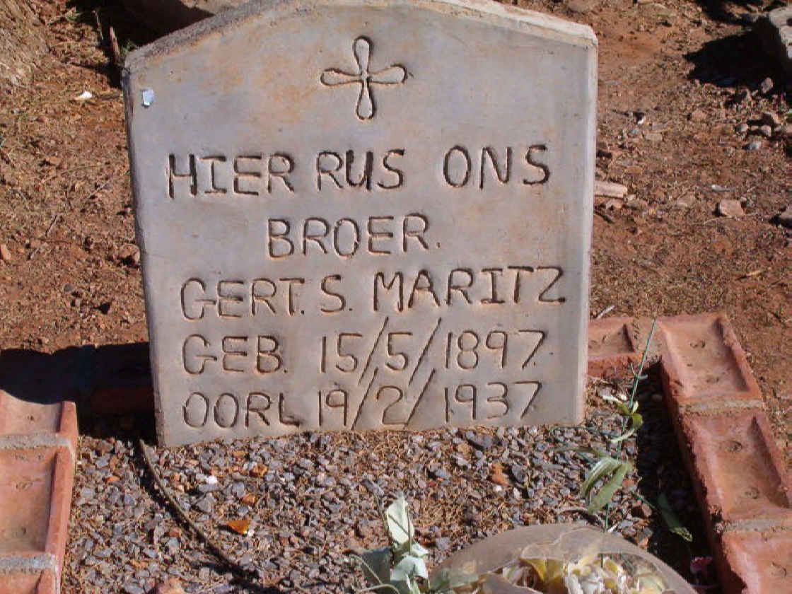 MARITZ Gert S. 1897-1937