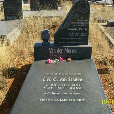 MERWE Pietie, van der 1929-2006 :: VAN STADEN I.H.C. 1921-2003