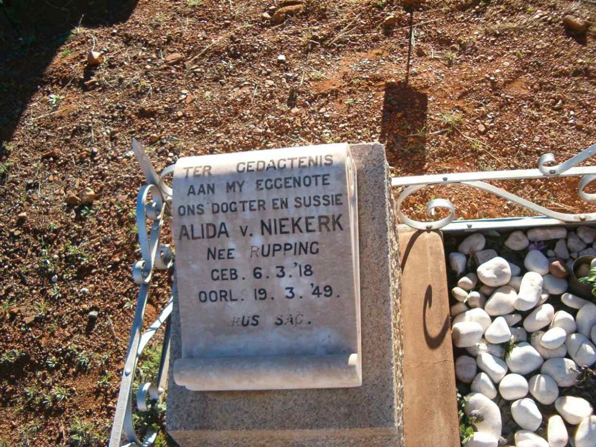 NIEKERK Alida, v. neé RUPPING 1918-1949