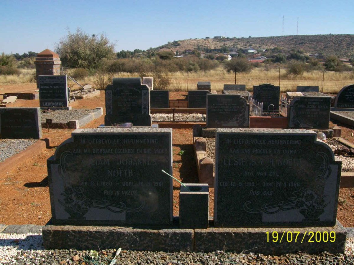 NOËTH William Johannes 1880-1961 &amp; Elsie S.C.H. VAN ZYL 1910-1966