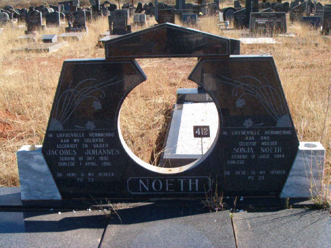 NOETH Jacobus Johannes 1932-1990 &amp; Sonja 1944-