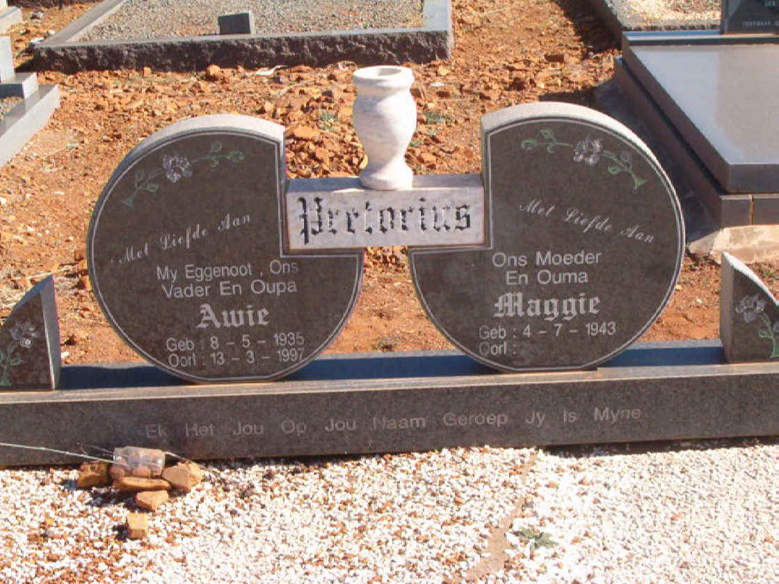PRETORIUS Awie 1935-1987 &amp; Maggie 1943-