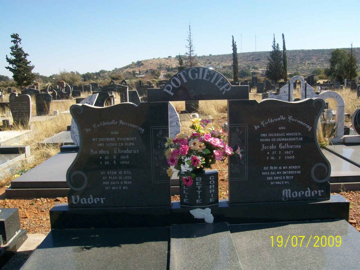 POTGIETER Jacobus Theodorus 1918-1992 &amp; Jacoba Catharina 1927-2008