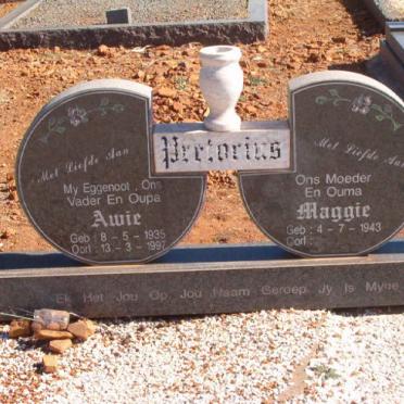 PRETORIUS Awie 1935-1987 &amp; Maggie 1943-