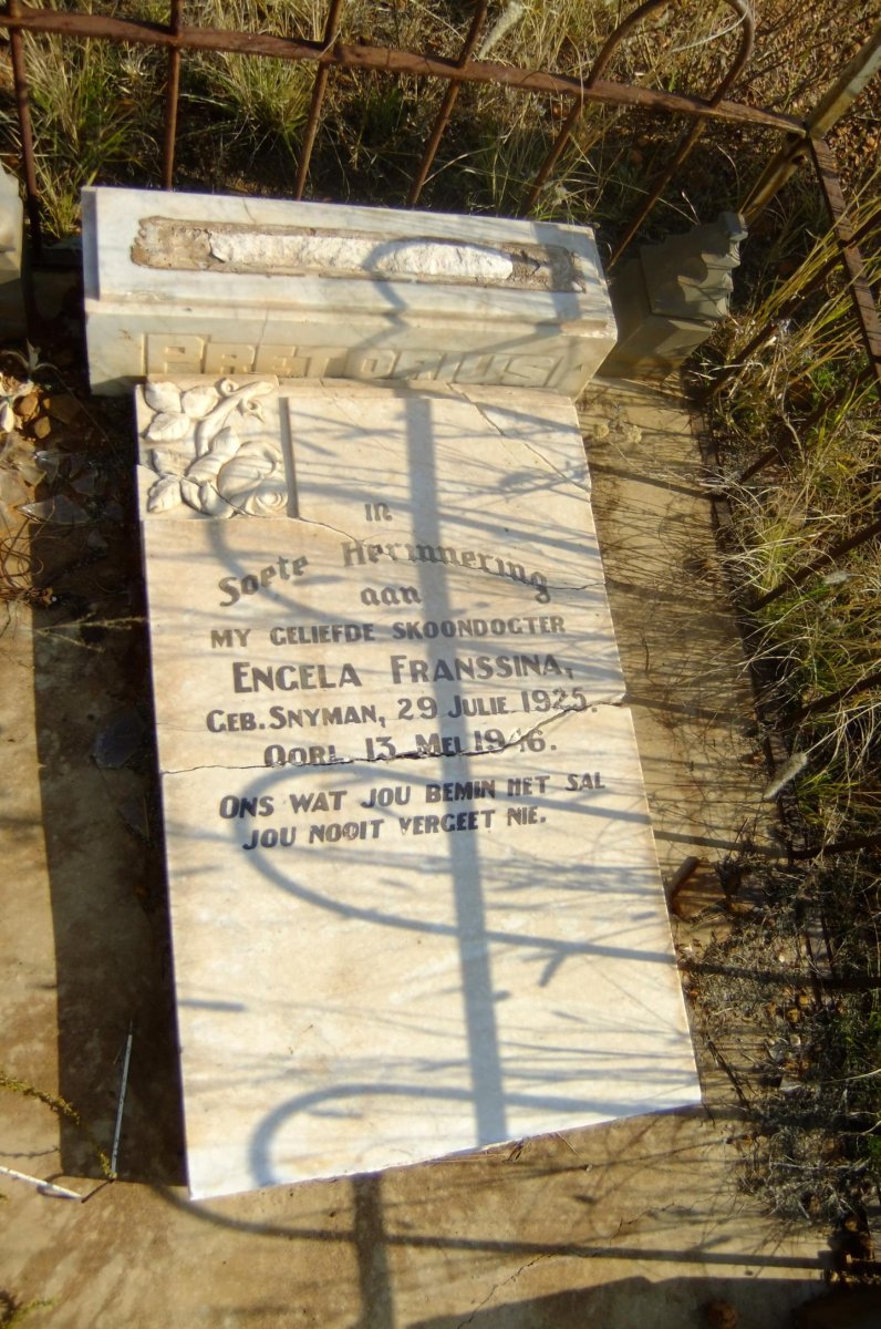 PRETORIUS Engela Franssina nee SNYMAN 1925-1946
