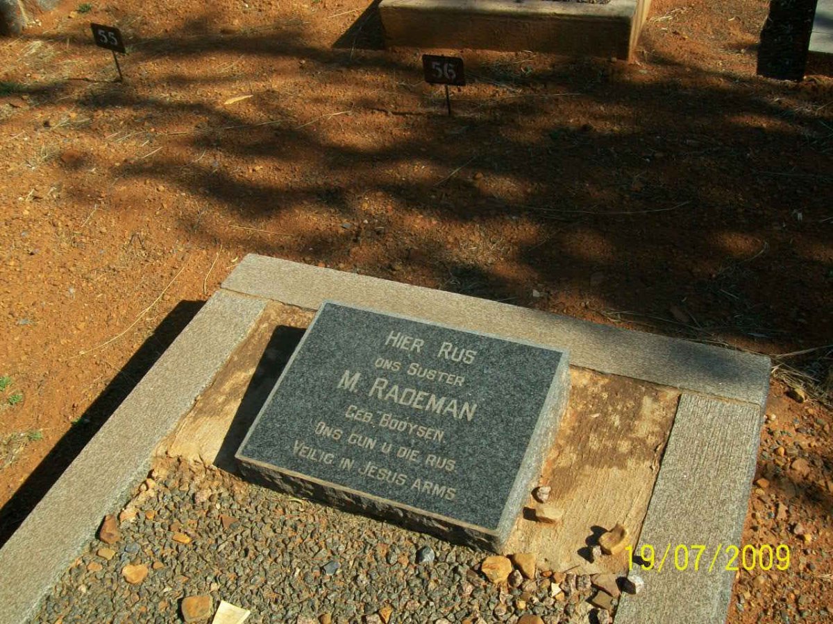 RADEMAN M. nee BOOYSEN