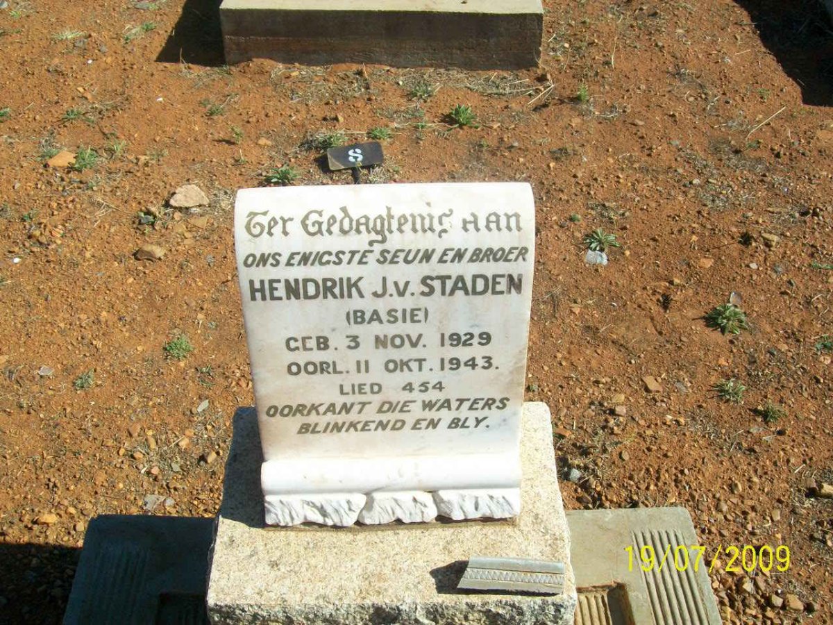 STADEN Hendrik J., van 1929-1943