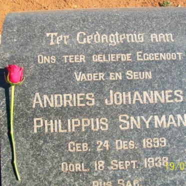 SNYMAN Andries Johannes Philippus 1899-1938