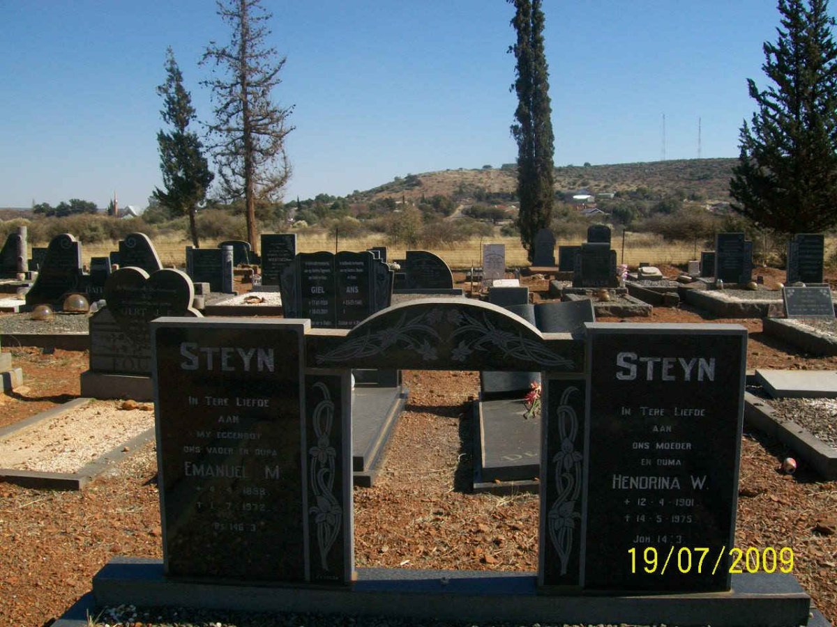 STEYN Emanuel M. 1898-1972 &amp; Hendrina W. 1901-1975