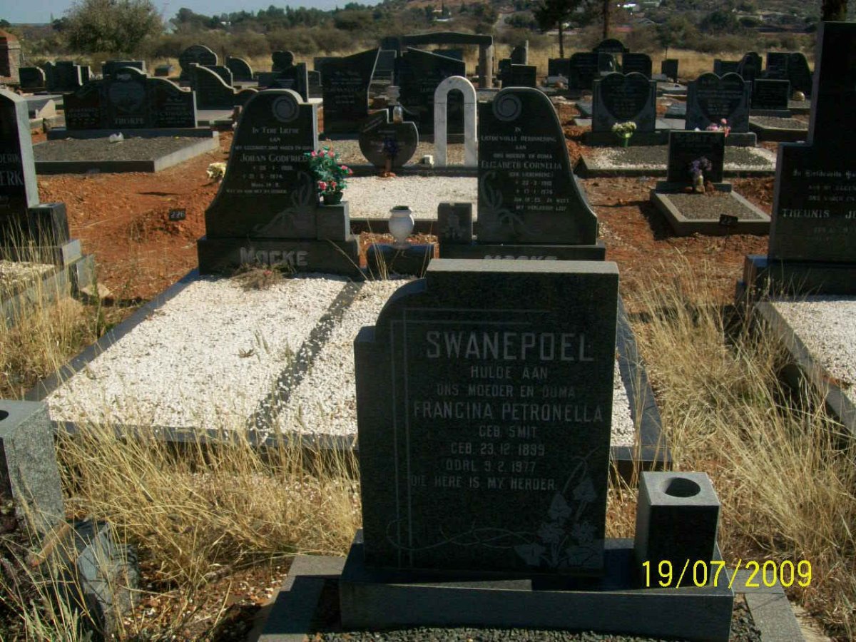 SWANEPOEL Francina Petronella nee SMIT 1899-1977