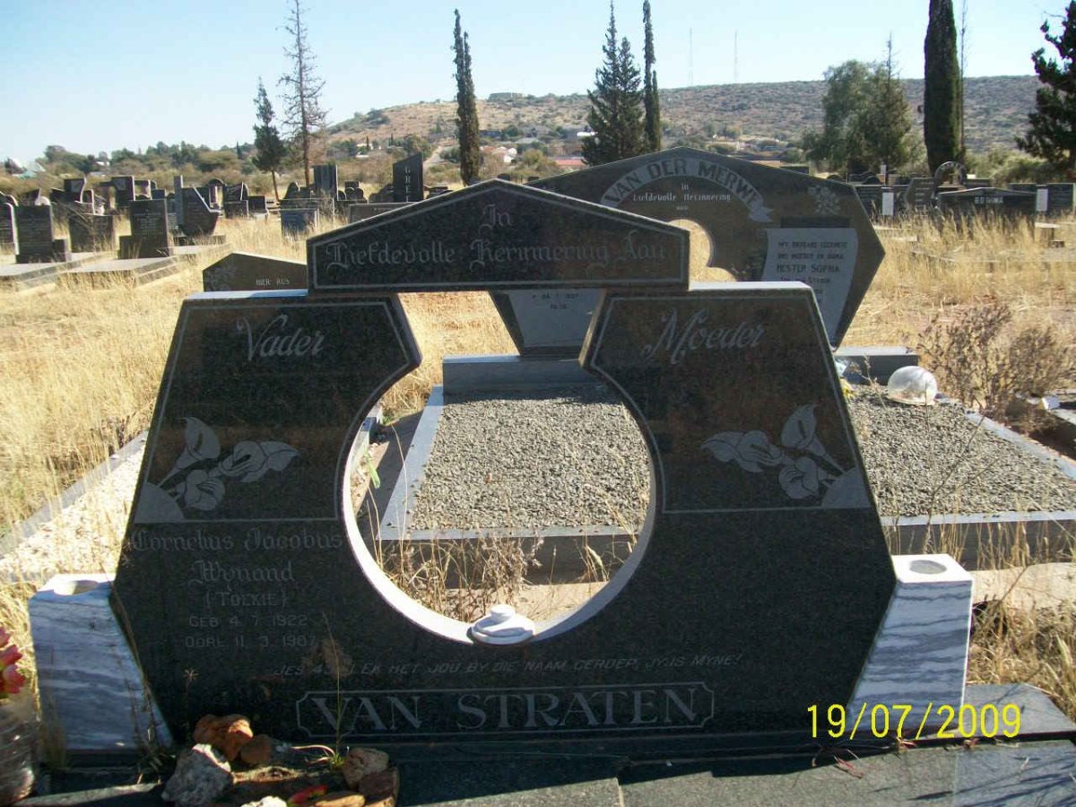 STRATEN Cornelius Jacobus Wynand, van 1922-1987
