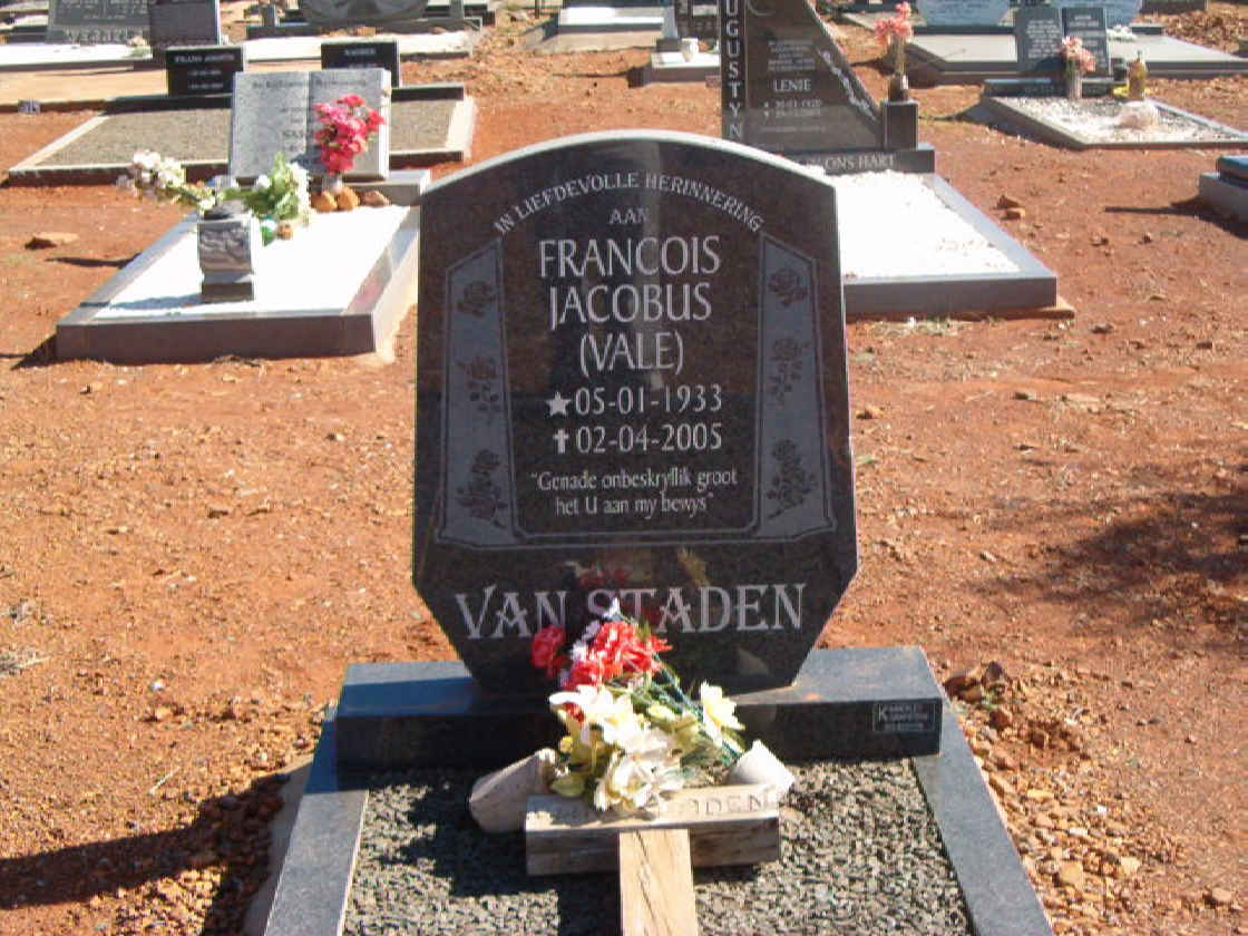 STADEN Francois Jacobus, van 1933-2005