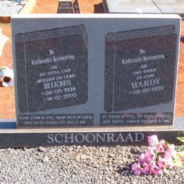SCHOONRAAD Hardie 1930- &amp; Miems 1934-2000