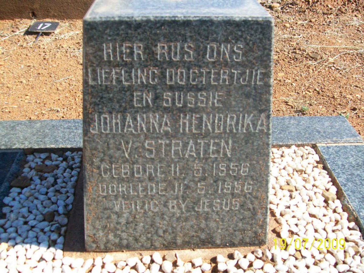 STRATEN Johanna Hendrika, v. 1956-1956