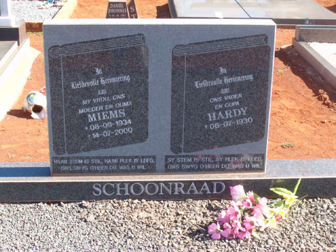 SCHOONRAAD Hardie 1930- &amp; Miems 1934-2000