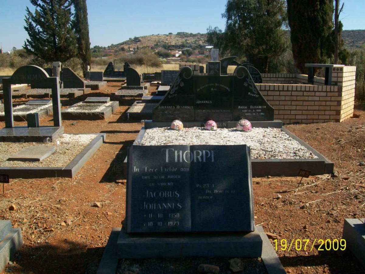 THORPE Jacobus Johannes 1950-1973