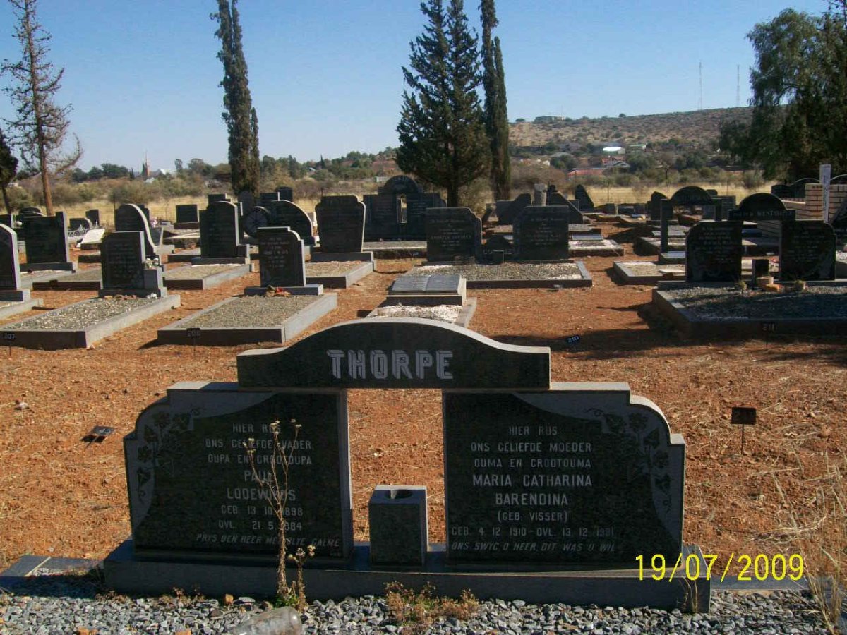 THORPE Paul Lodewicus 1898-1984 &amp; Maria Catharina Barendina VISSER 1910-1991