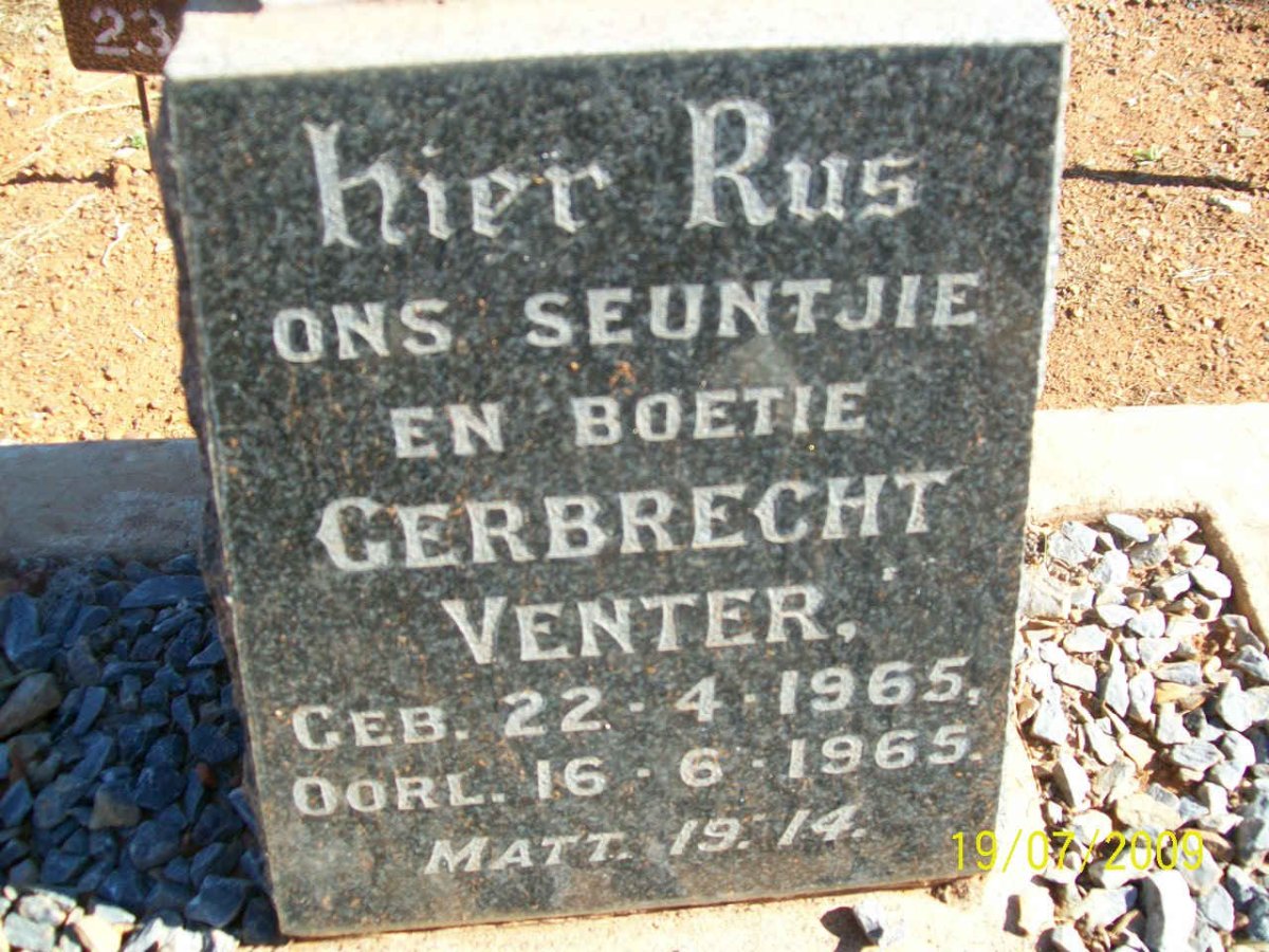 VENTER Gerbrecht 1965-1965