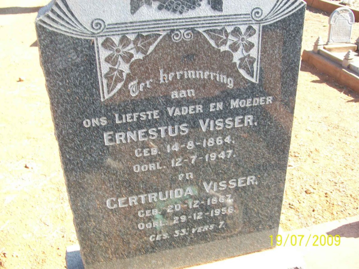 VISSER Ernestus 1864-1947 &amp; Gertruida 1867-1956