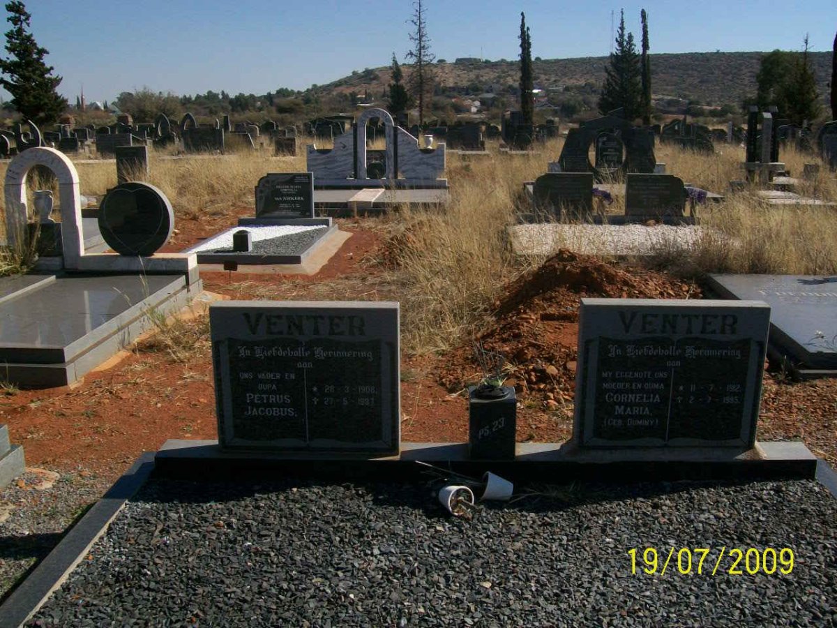 VENTER Petrus Jacobus 1908-19? &amp; Cornelia Maria DUMINY ?-1995