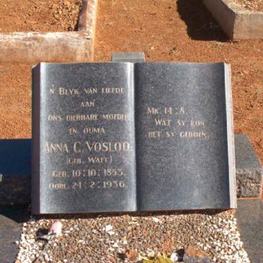 VOSLOO Anna C. neé WAIT 1853-1936