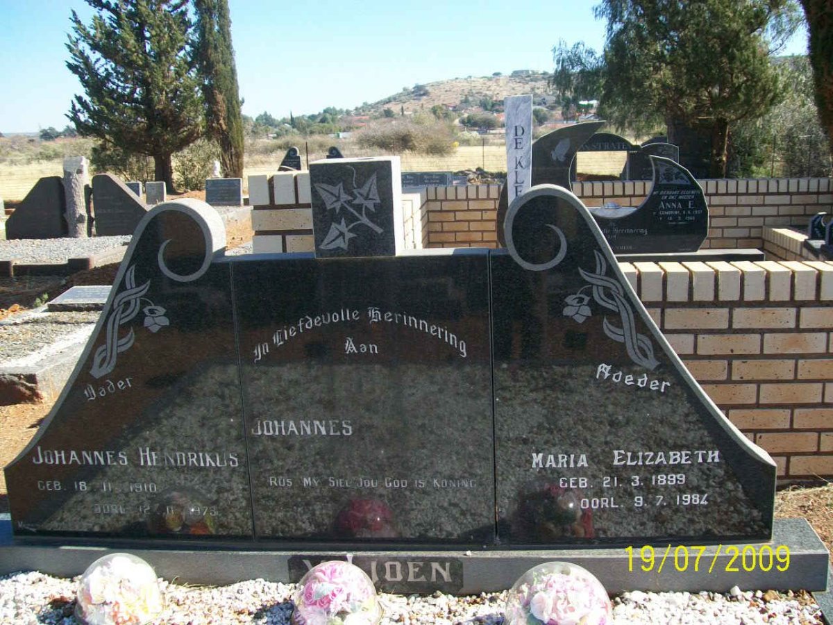 VILJOEN Johannes Hendrikus 1910-1973 &amp; Maria Elizabeth 1899-1984