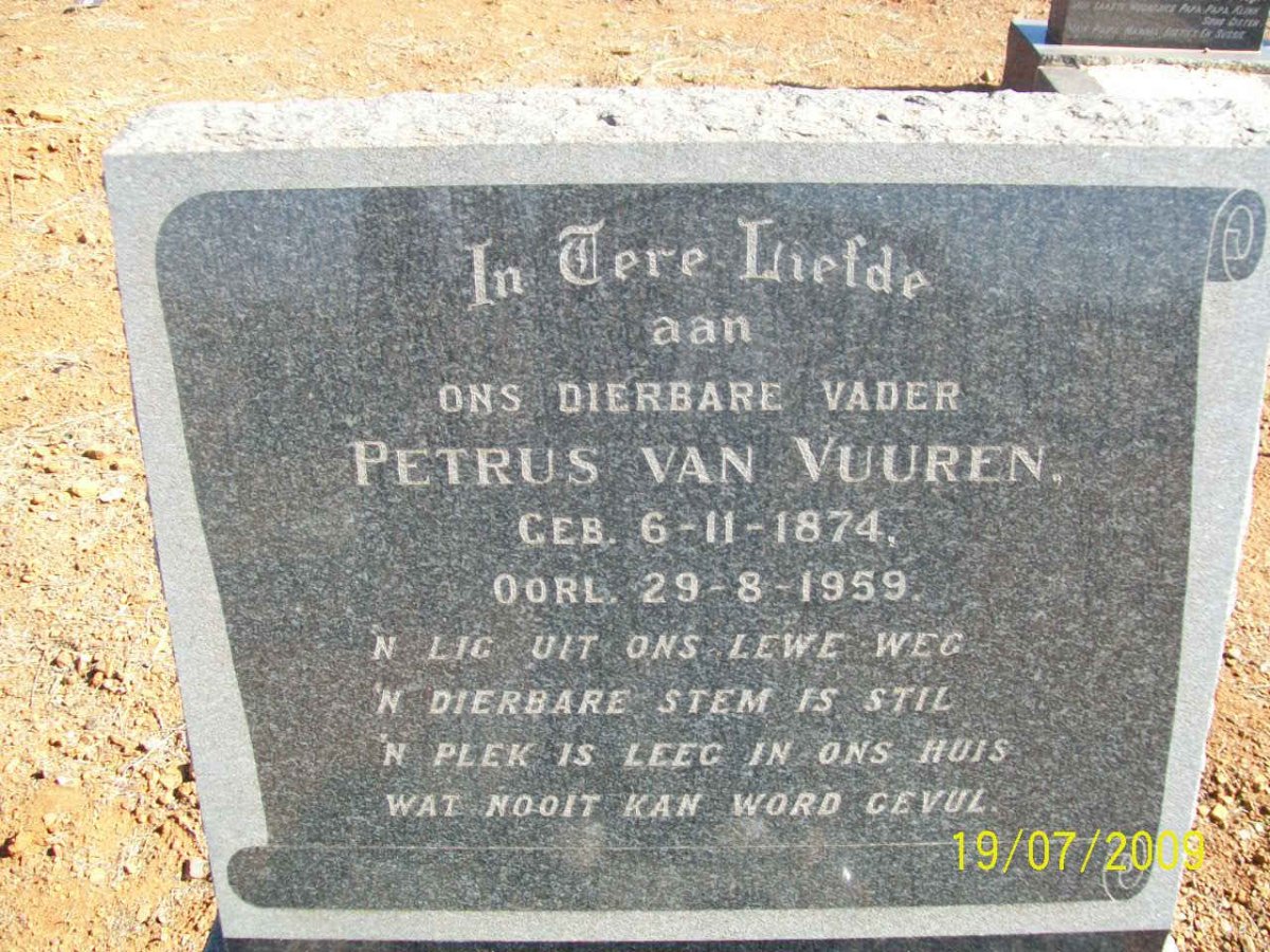 VUUREN Petrus, van 1874-1959