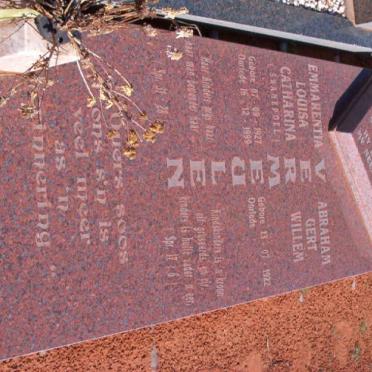 VERMEULEN Abraham Gert Willem 1922- &amp; Emmarentia Louisa Catharina SWANEPOEL 1927-1999
