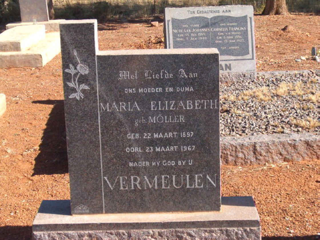 VERMEULEN Maria Elizabeth neé MOLLER 1897-1967