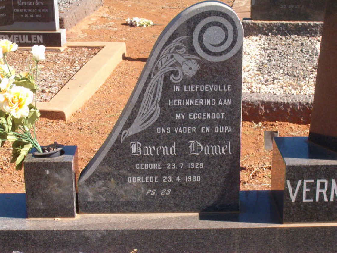 VERMEULEN Barend Daniël 1929-1980