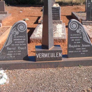 VERMEULEN Barend Daniël 1929-1980 &amp; Magdalena Johanna MANS 1931-