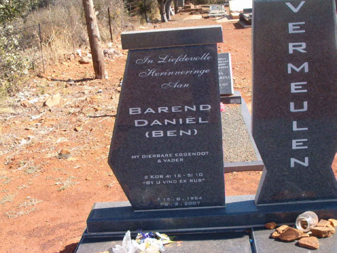 VERMEULEN Barend Daniel 1954-2007