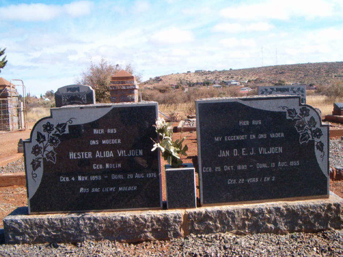 VILJOEN Jan D.E.J. 1889-1955 &amp; Hester Alida NOETH 1898-1978