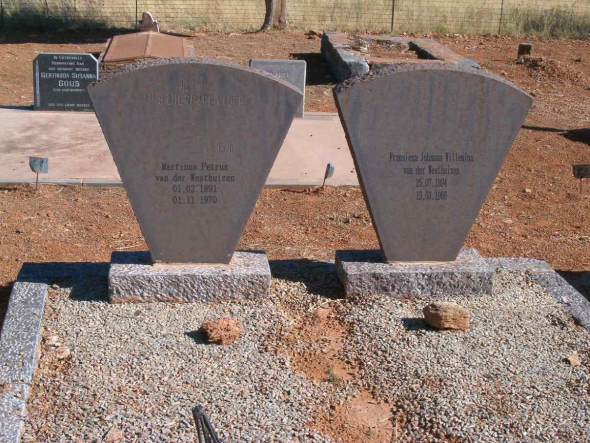 WESTHUIZEN Martinus Petrus, van der 1891-1970 &amp; Fransiena Johanna Willemina 1894-1966