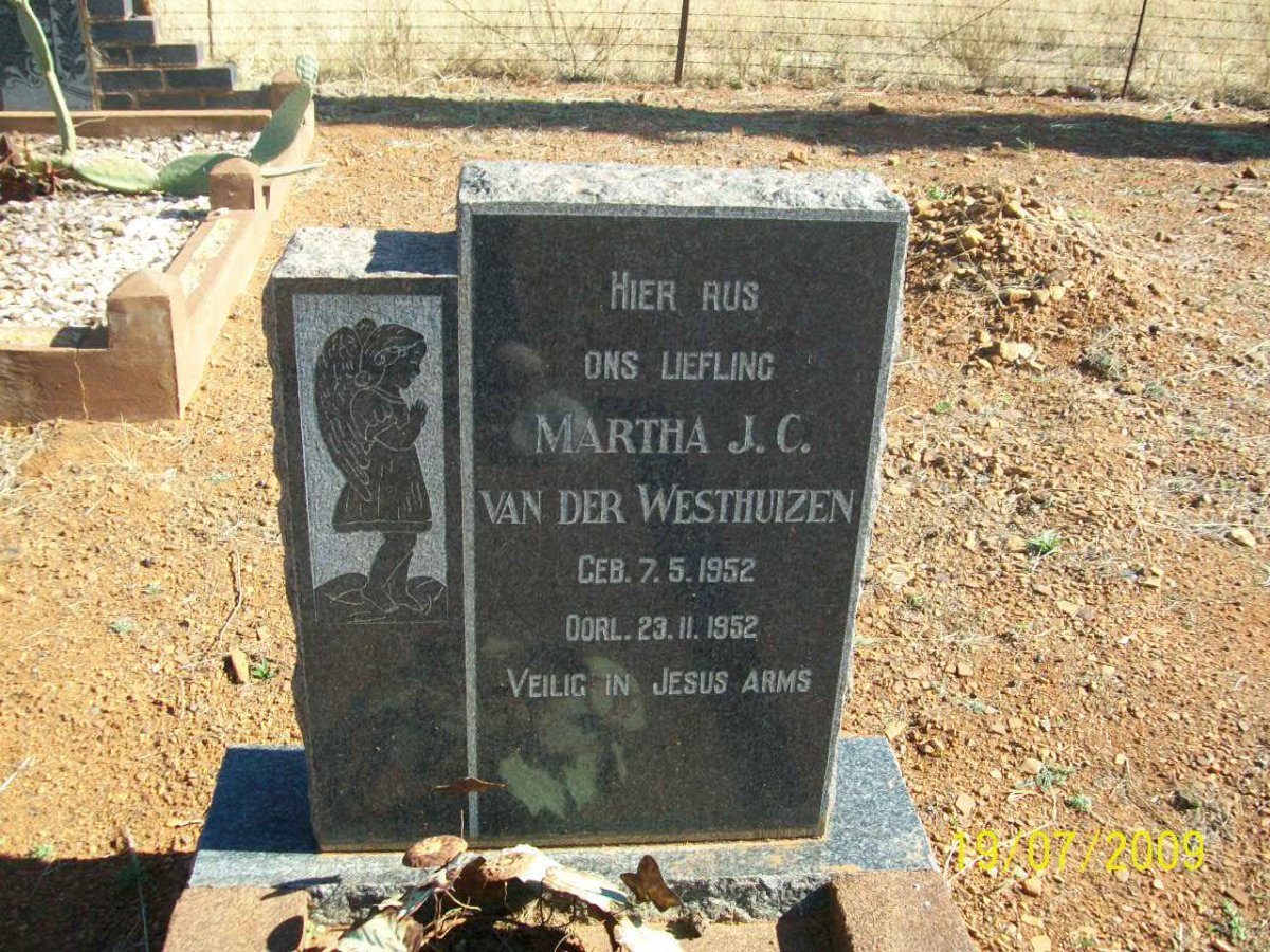 WESTHUIZEN Martha J.C., van der 1952-1952