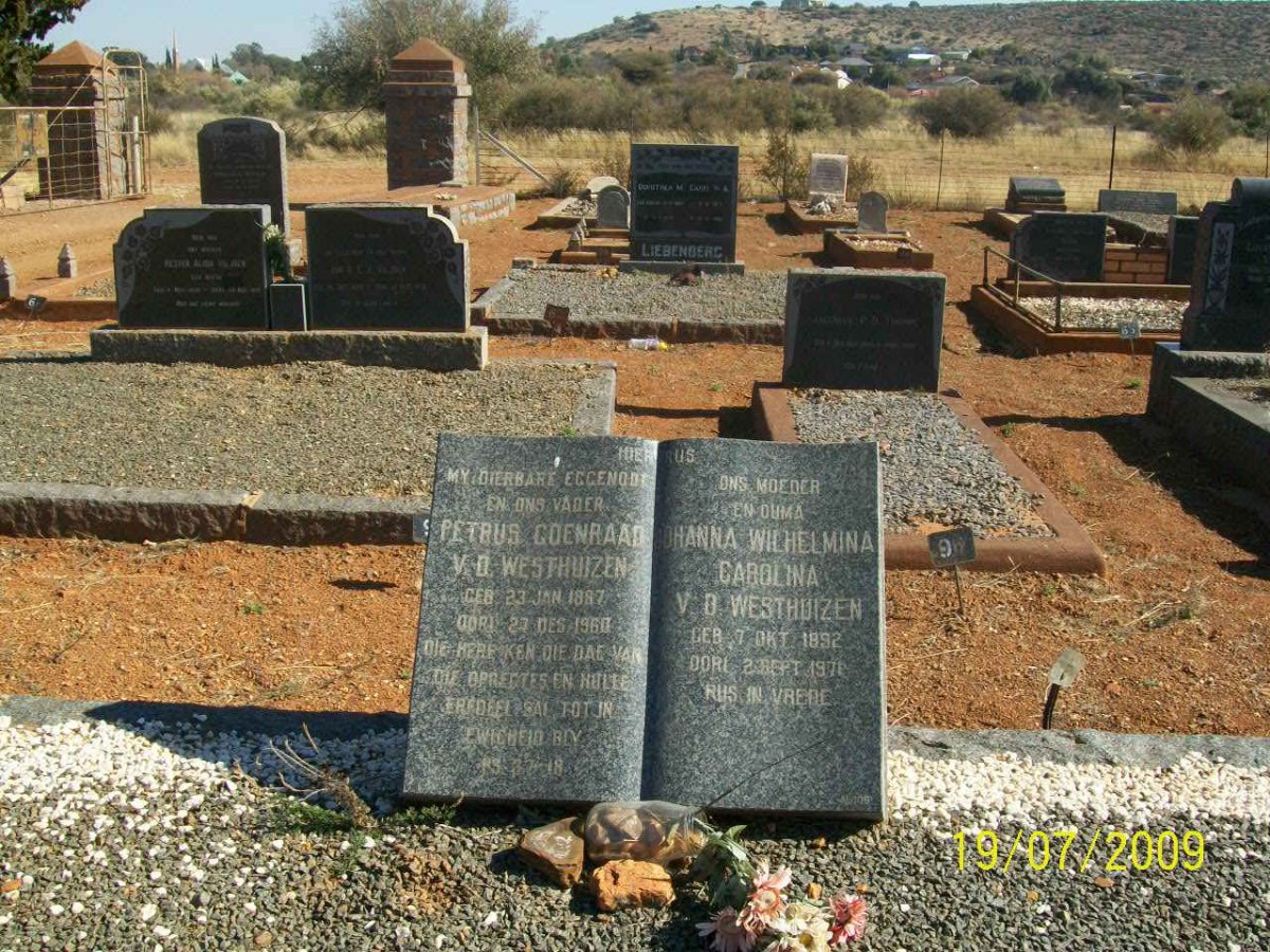 WESTHUIZEN Petrus Coenraad, v.d. 1887-1960 &amp; Johanna Wilhelmina Carolina 1892-1971