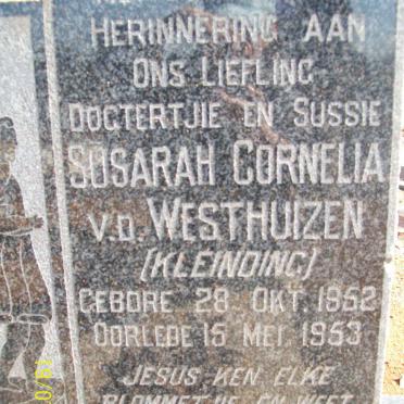 WESTHUIZEN Susarah Cornelia, v.d. 1952-1953