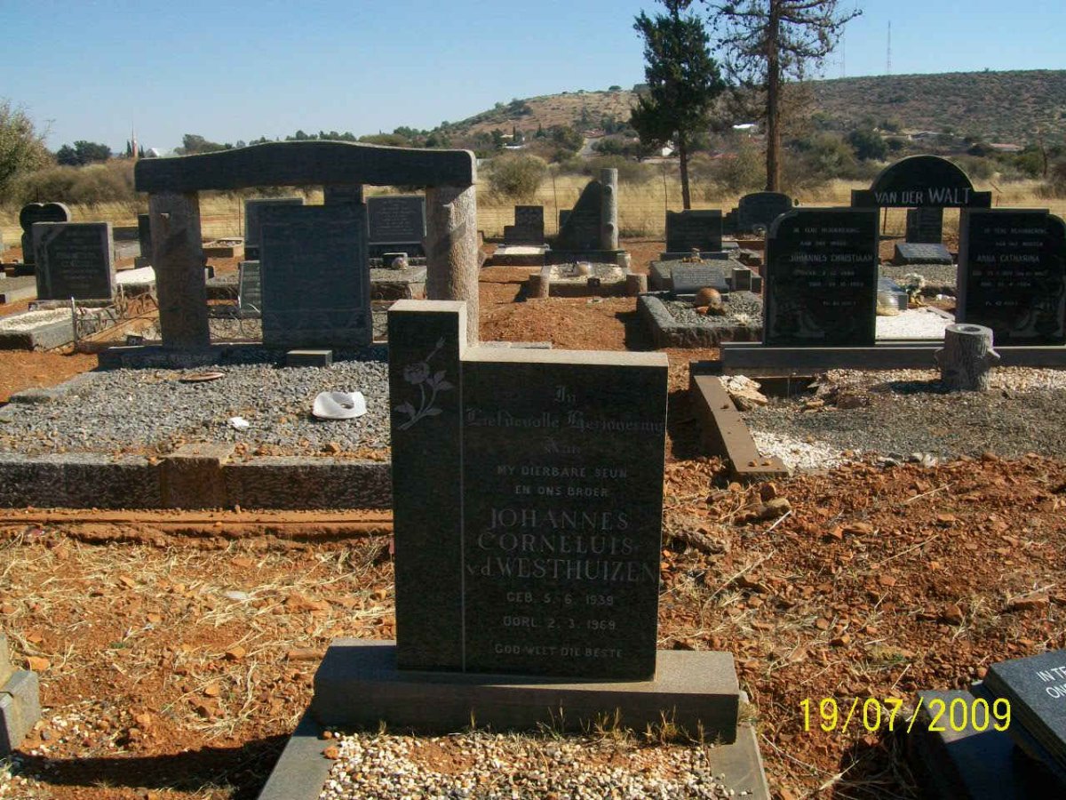 WESTHUIZEN Johannes Corneluis, v.d. 1939-1969