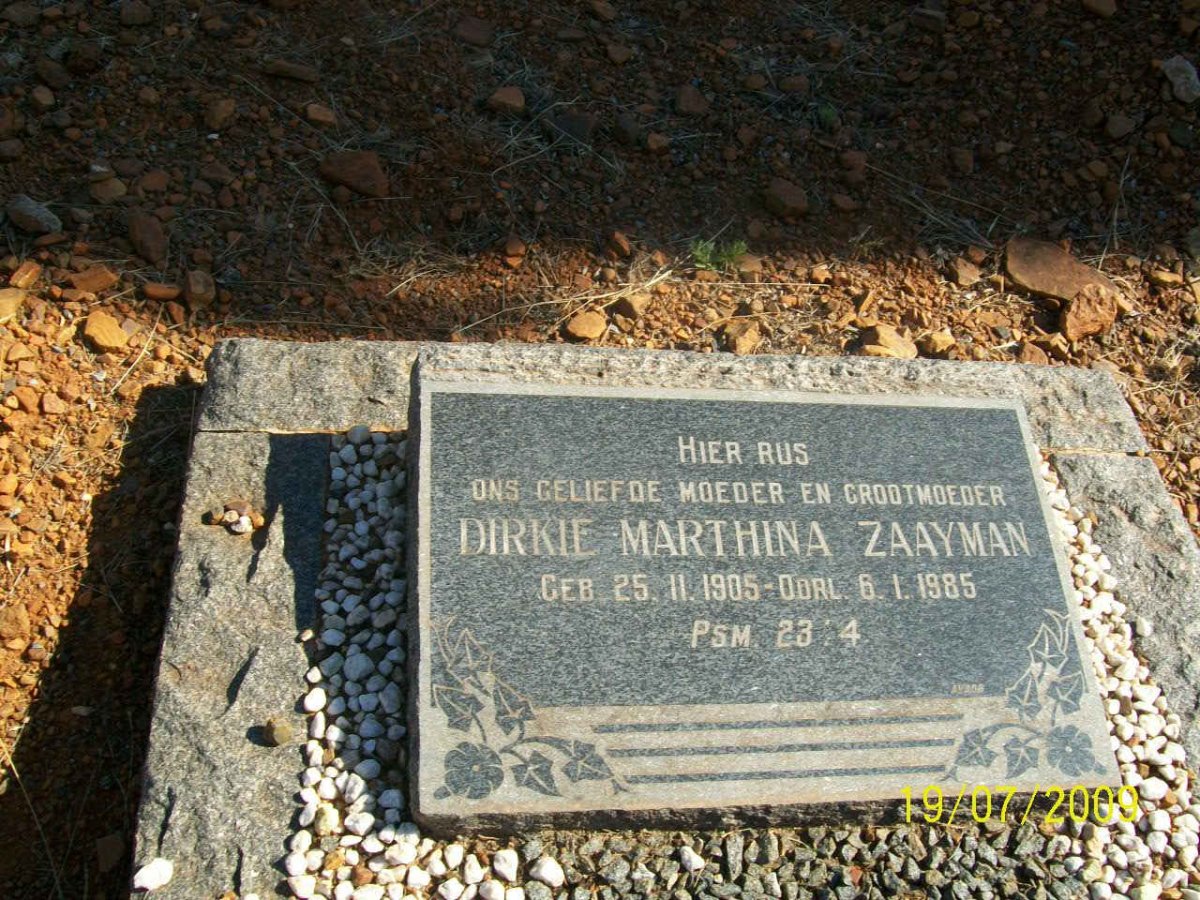 ZAAYMAN Dirkie Marthina 1905-1985