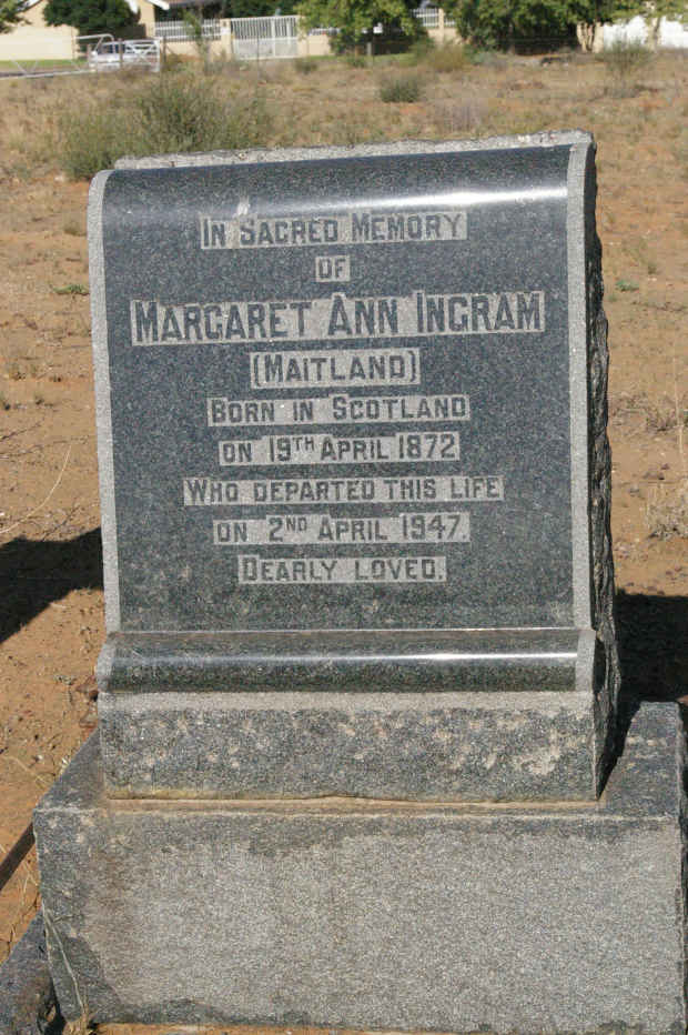 INGRAM Margaret Ann nee MAITLAND 1872-1947
