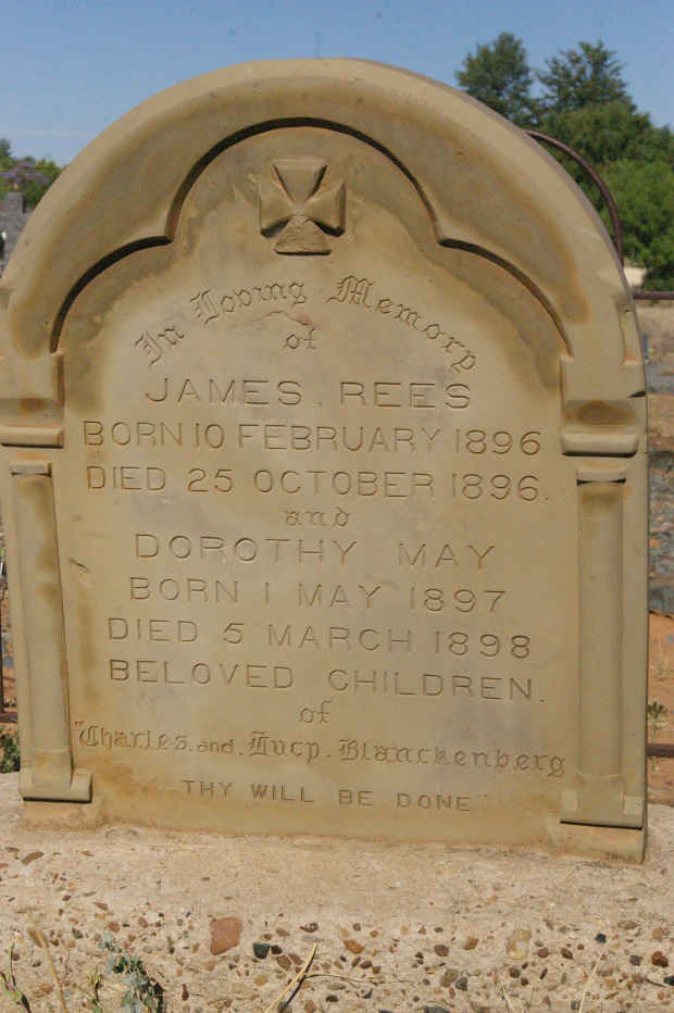 BLANCKENBERG James Rees 1896-1896 :: BLANCKENBERG Dorothy May 1897-1898